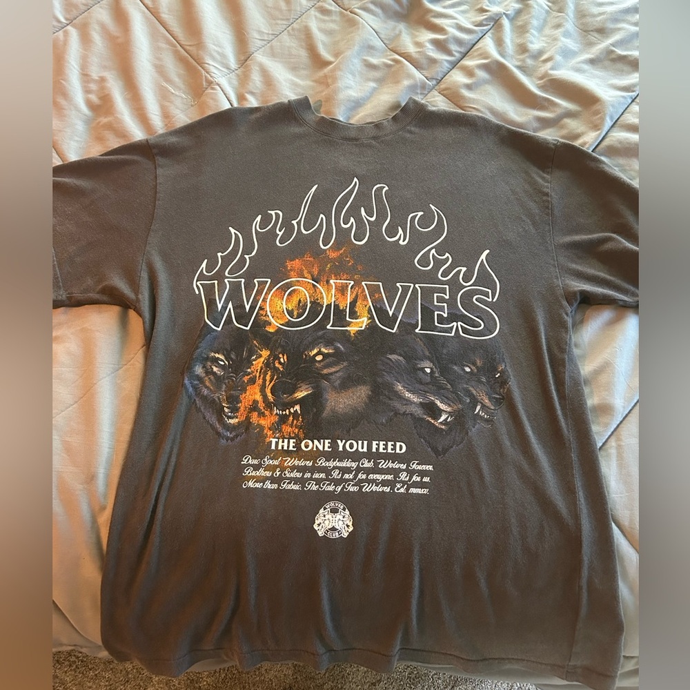 Peace Anger Love Regret “Premium Vintage” Tee in Wolf Gray - S